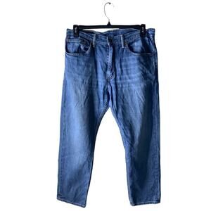 Levi's 505 Jeans Mens Size 34X30 Straight Relaxed Fit Whiskers Medium Wash Denim